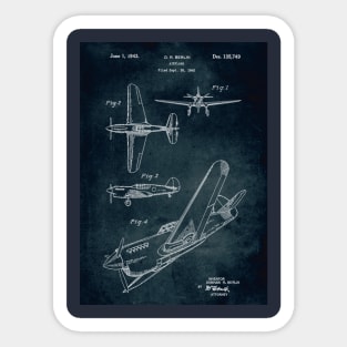 Airplane patent Sticker